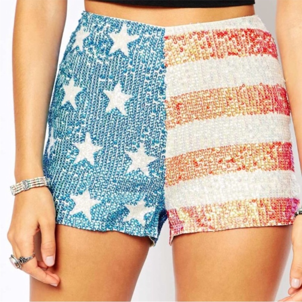 Wildfox White Label American Flag Shorts